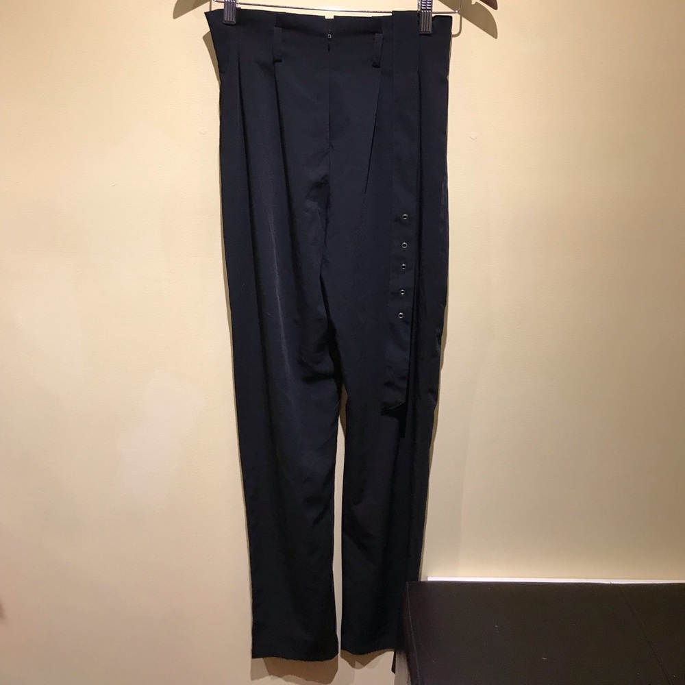 Black High Waisted Paper-bag Pants